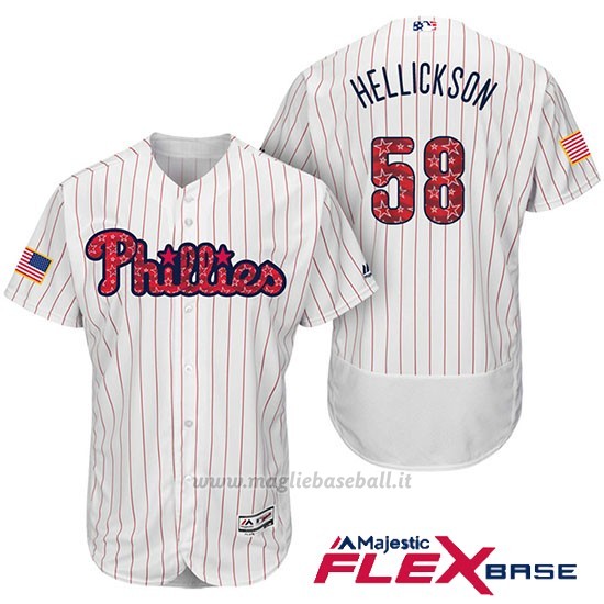 Maglia Baseball Uomo Philadelphia Phillies 2017 Estrellas y Rayas Jeremy Hellickson Bianco Flex Base